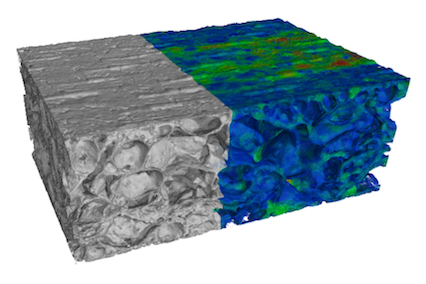 Analyse der Struktur von einem Aluminium Schau mit Mikro CT