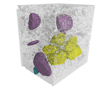 3D Verteilung von Materialien in Beton mit Mikro CT