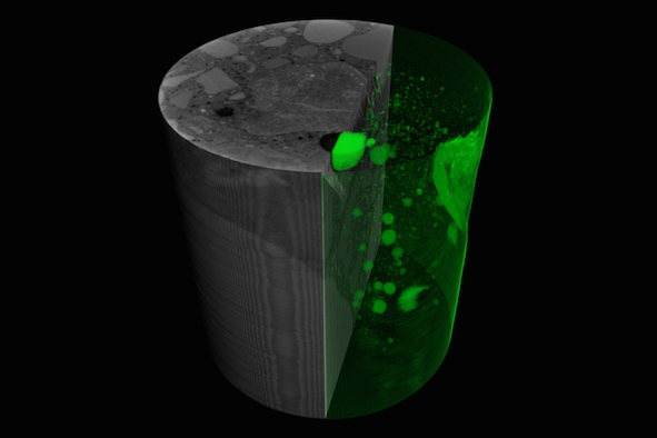 Roentgen Mikro CT Analyse von Porositaeten in Beton