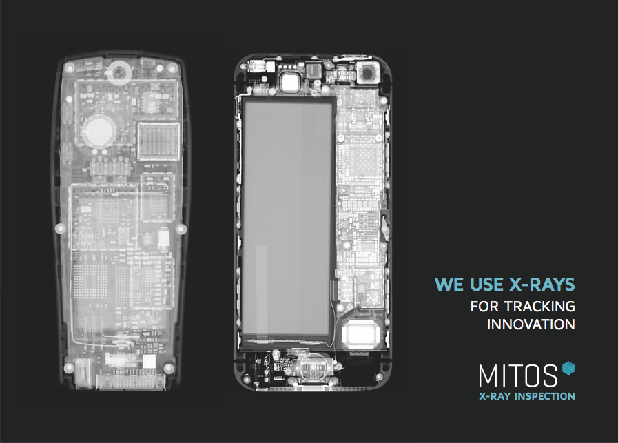 X-ray radiography of a Nokia mobile phone and an iphone